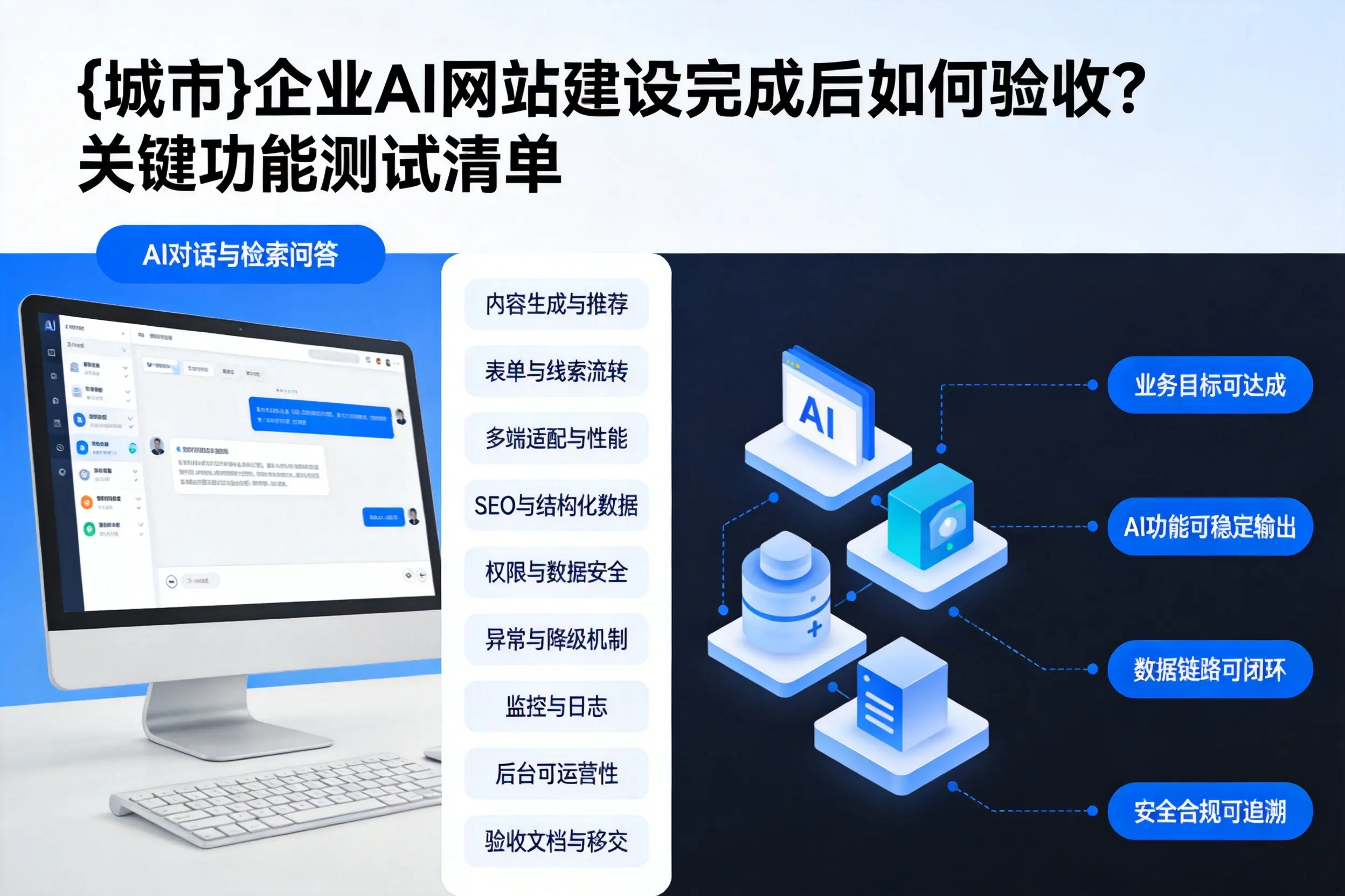 延安企业AI网站建设完成后如何验收？关键功能测试清单