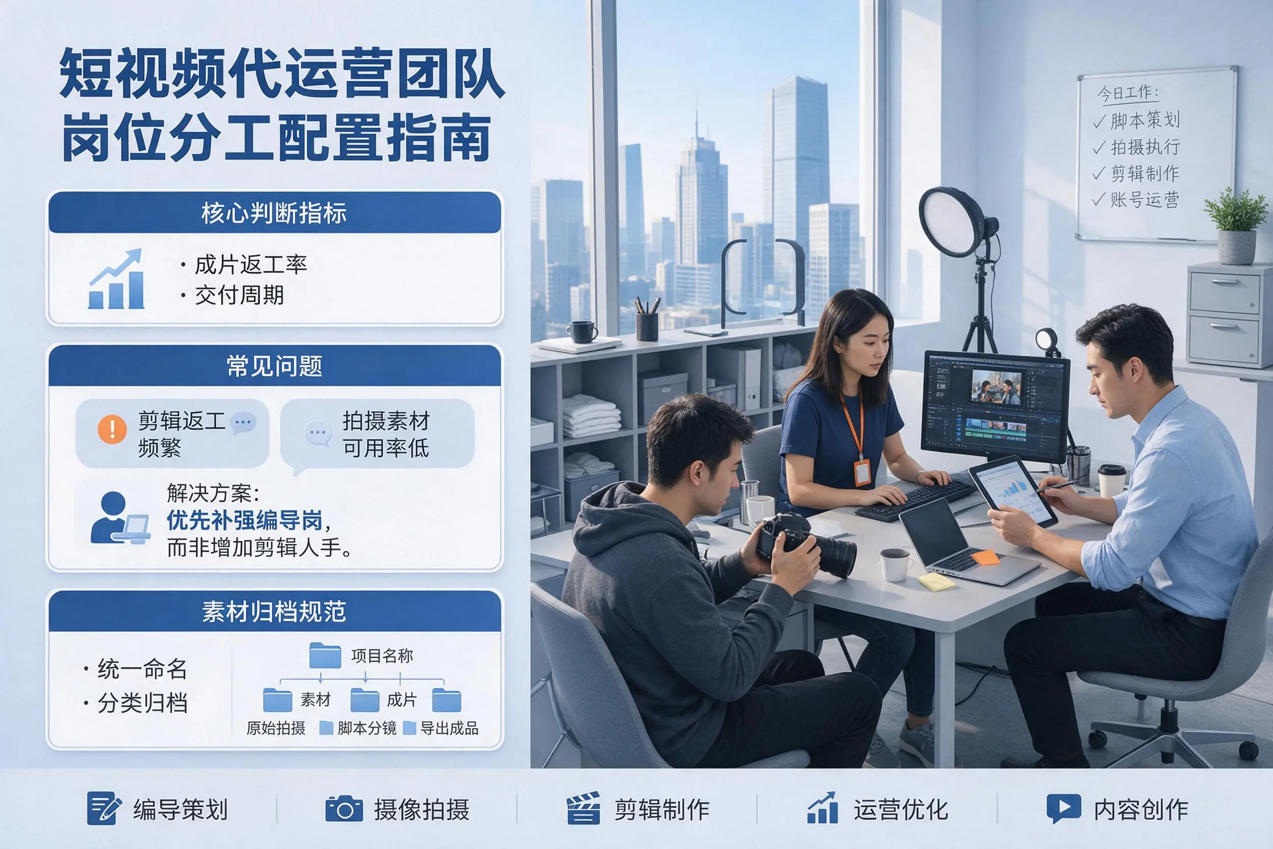 短视频代运营团队如何配置？延安企业岗位分工科普说明