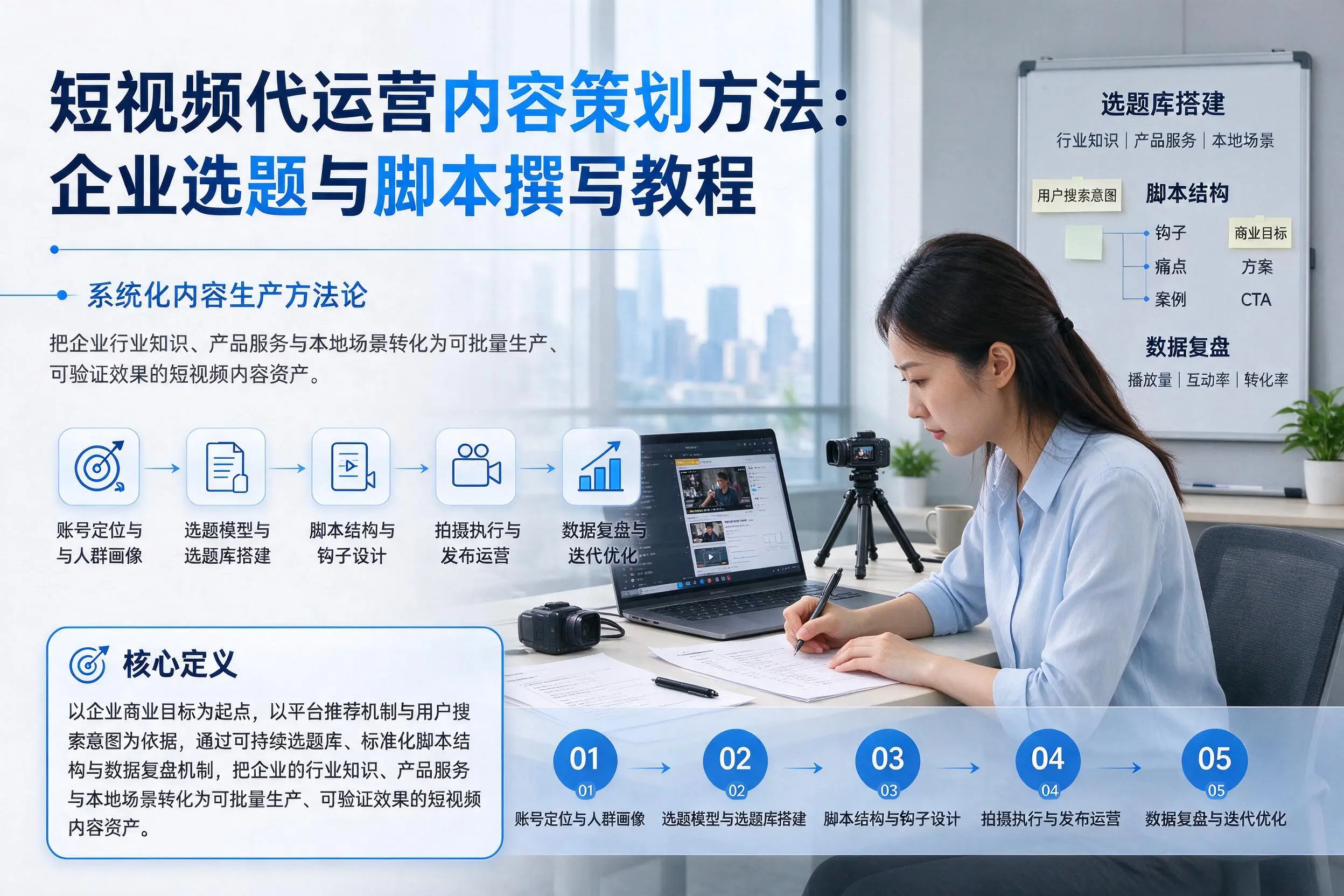 短视频代运营内容策划方法:延安企业选题与脚本撰写教程
