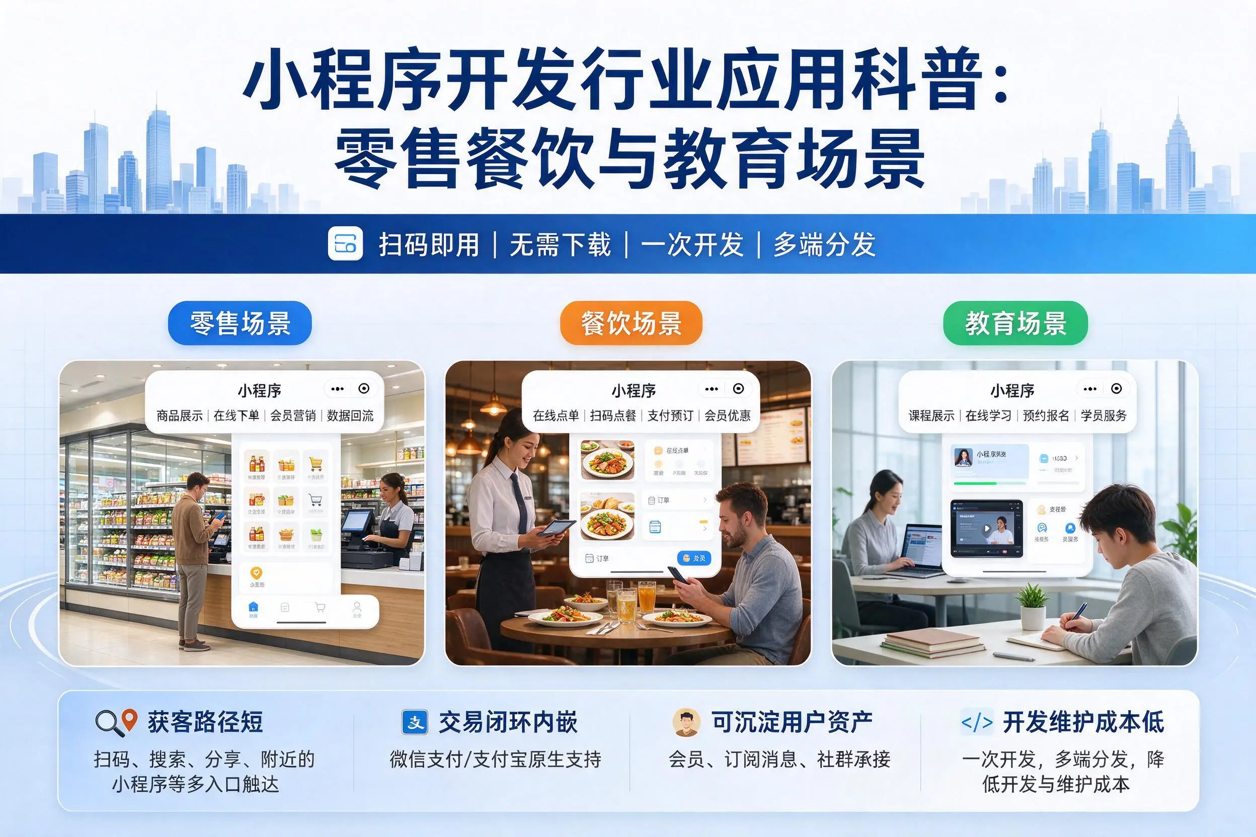延安小程序开发行业应用科普：零售餐饮与教育场景