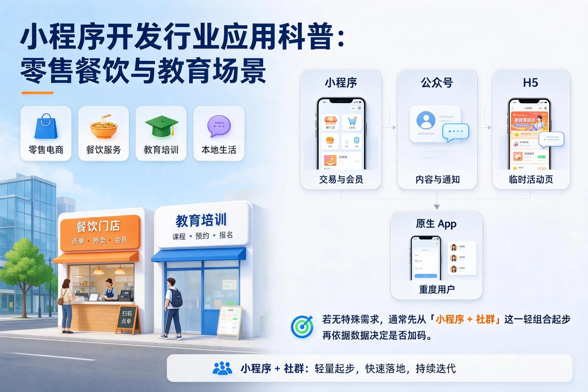 延安小程序开发行业应用科普：零售餐饮与教育场景