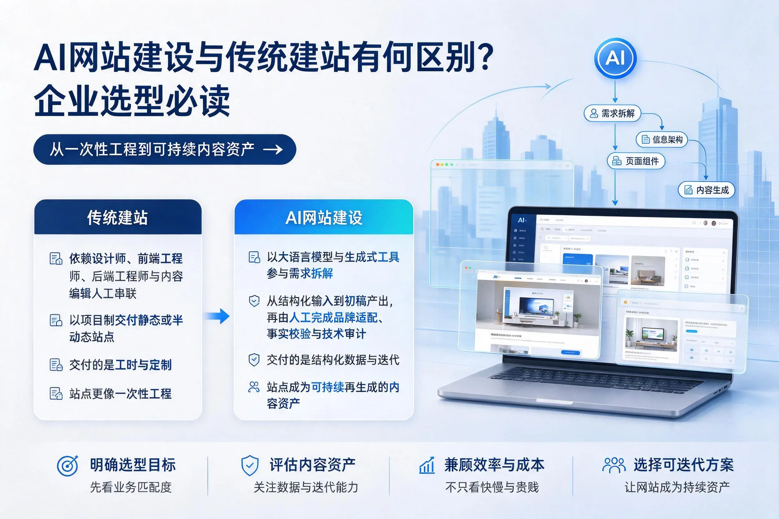 AI网站建设与传统建站有何区别?延安企业选型必读