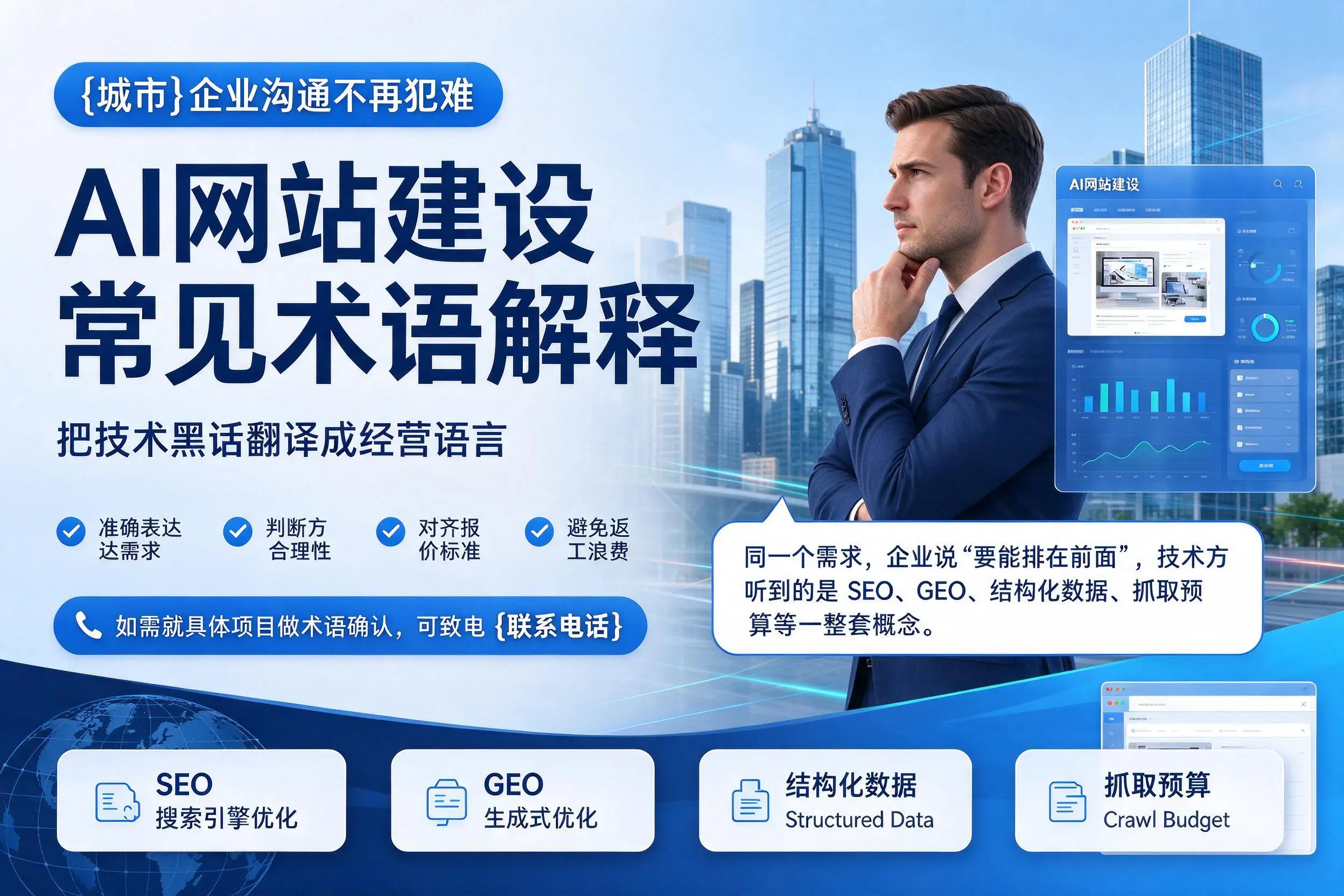 AI网站建设常见术语解释，延安企业沟通不再犯难