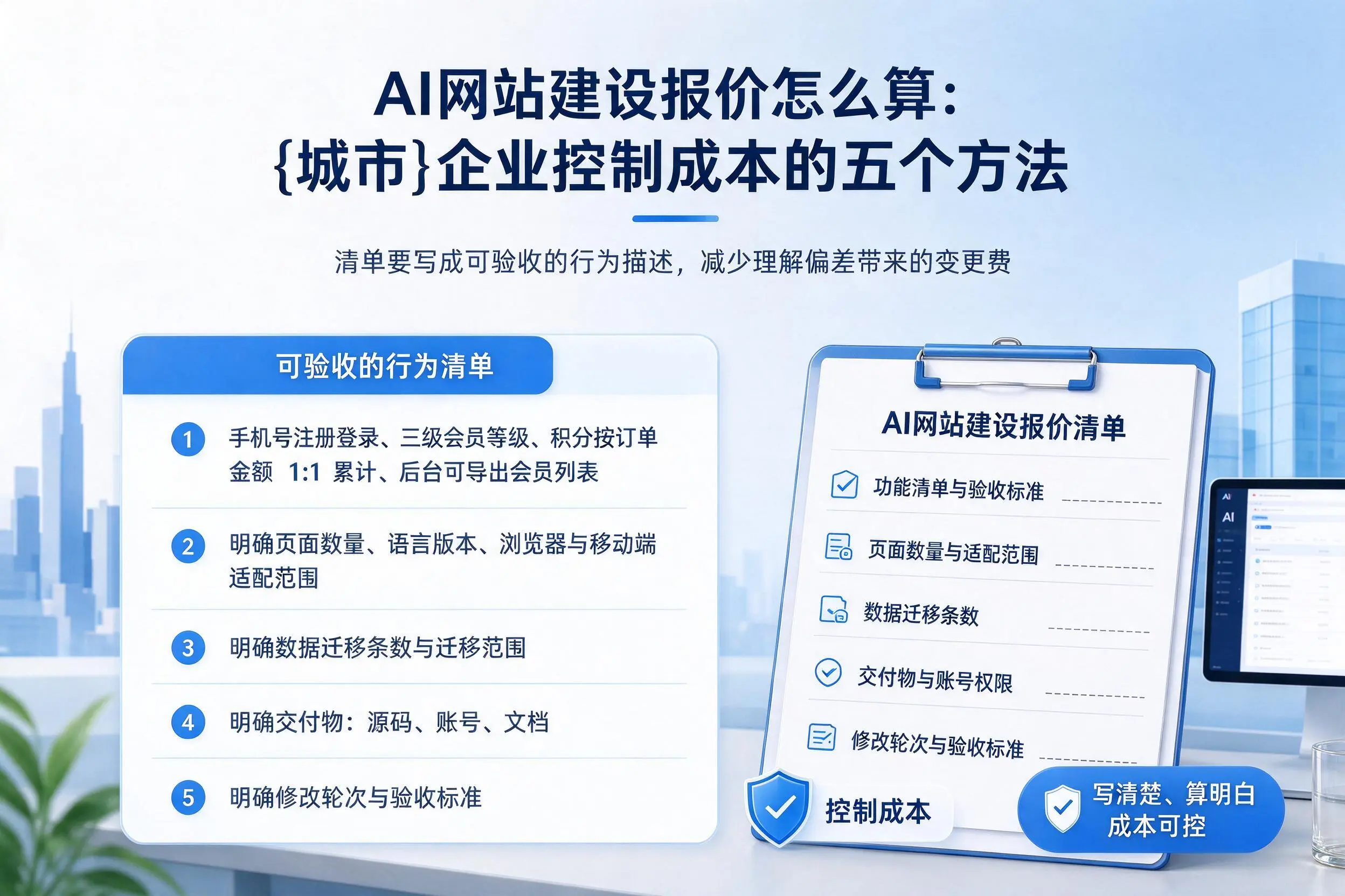 AI网站建设报价怎么算:延安企业控制成本的五个方法