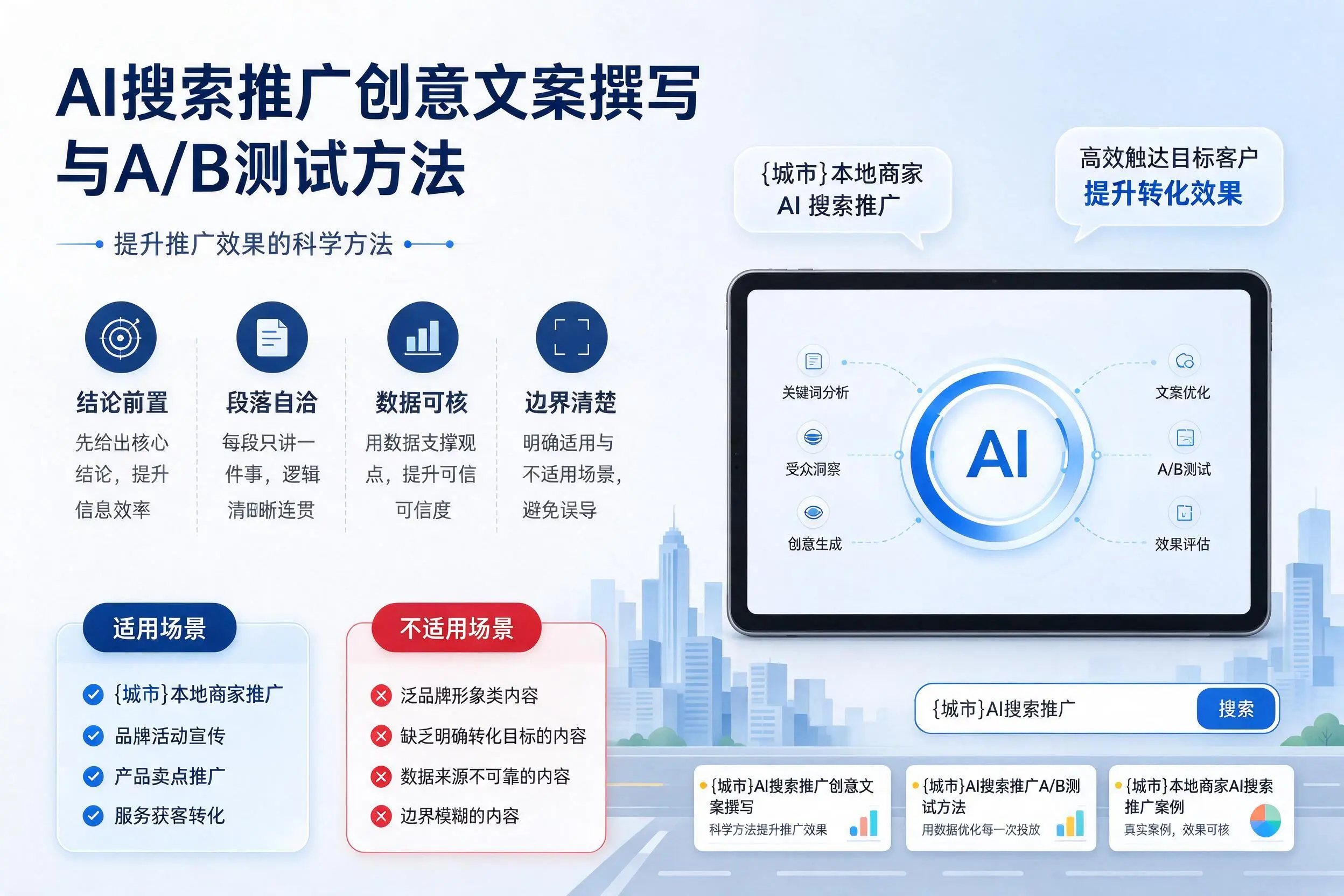 延安AI搜索推广创意文案撰写与A/B测试方法